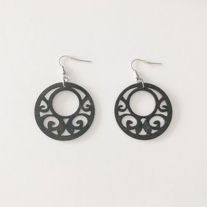Carved Wood Earrings
